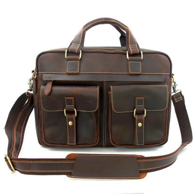 China Luufan GENUINE LEATHER Men Scare 2021 Newest Crazy Horse Business Hot Selling Stylish Leather Bag Briefcase Shoulder Bag for sale