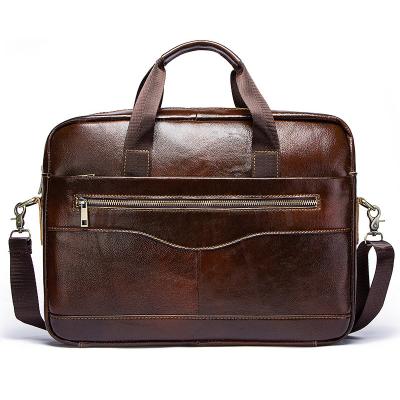 China GENUINE LEATHER Men Custom Real Leather Logo 16 Inch Business Laptop Bag Handbag Briefcase Leather Waterproof for sale