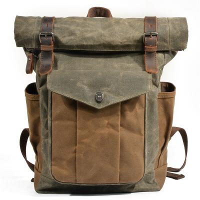 China Amazon Multifunctional Hot Selling Men Laptop Backpack Durable Oil Wax Canvas Other Backpack For Daily Life for sale