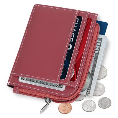 China Fashionable Vintage Lady Card Holder Card Holder Genuine Leather Wallet With Coin Purse for sale