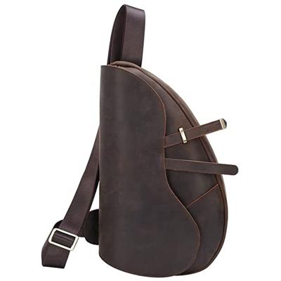 China Genuine Leather Outdoor Vintage Cell Phone Cross - Body Bag Men Vintage Chest Bag for sale