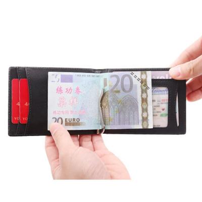 China Newest Fashinable Men Card Holder Classic Luxury Genuine Leather Money Clip Wallet With Gift Box for sale