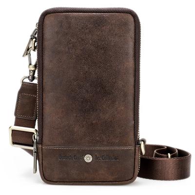 China Vintage Men's Genuine Leather Cross - Body Bag Vintage Messenger Mobile Phone Pack Bag Shoulder Bag for sale