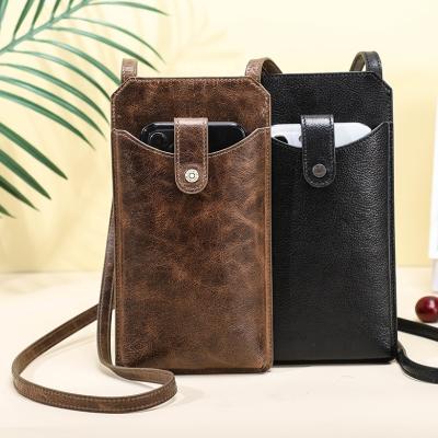 China Fashionable Unisex Cow Leather Cross - Body Shoulder Bag Cell Phone Genuine Leather Shoulder Bag for sale