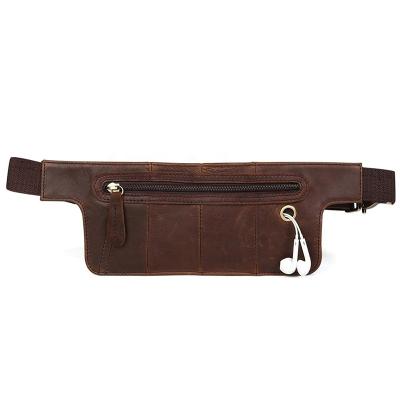 China Custom Fashion Mens Crazy Horse Leather Waist Bag For Cow Fanny Bag Waist Pack Vintage Leather Cellphone for sale