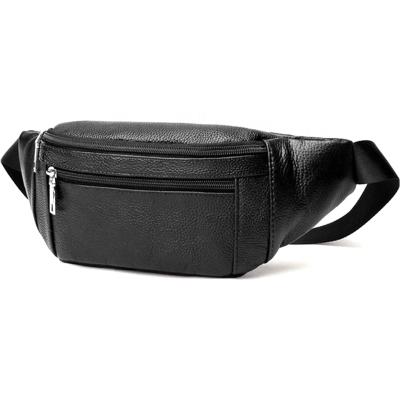 China Water Proof Custom Genuine Leather Waterproof Cross - Body Bag Hold Belt Bag Men Waist Bag for sale