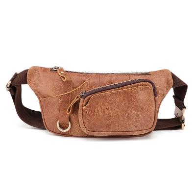 China Fashion Manufacturer Wholesale Men's Real Waist Bag Fashion Single Shoulder Sports Waist Bag Leather Multifunctional Outdoor Chest Package for sale