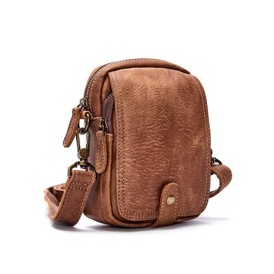 China Fashion Retro Men Shoulder Bag Genuine Leather Waist Bag Genuine Leather for sale