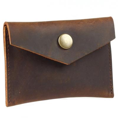 China Fashion Men Small Handmade Cowhide Leather Coin Purse For Cash Money Fashion Change Purse Genuine Leather Mini Wallet Credit Card Holder for sale