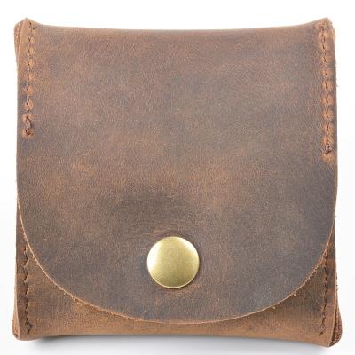 China Fashion Unisex Factory Wholesale Custom Genuine Leather Change Coin Purse Wallet for sale