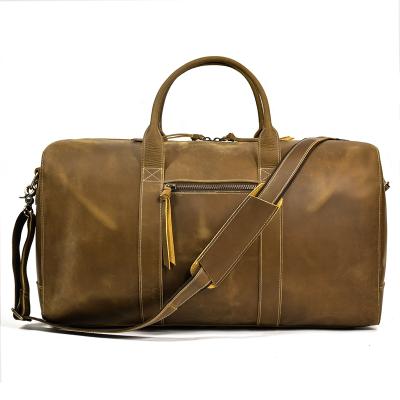 China Retro Duffel Bag Mens Luggage Travel Durable High Quality Genuine Leather Bag For Outdoor for sale