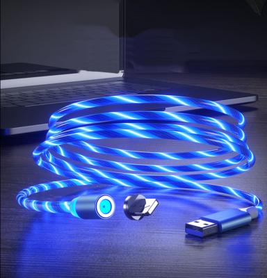 China Wholesale USB 2.0 In Running Bright 3 In 1 Cable Magnetic Charging Universal Led Flex Light USB Cable for sale