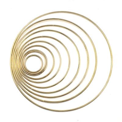 China Fashion antique imitation gold sealed plated round embroidery hoop bamboo for decoration, flower stand for sale