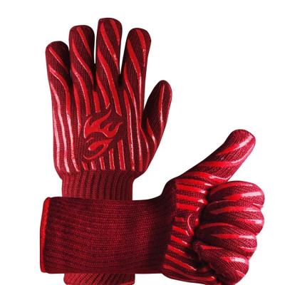 China Customized Barbecue 1472F Oven Slip Silicone Heat Resistant Heat Resistant BBQ Gloves For Cooking Baking for sale