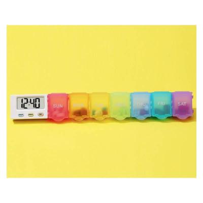 China Digital Mini Portable Pill Alarm Pill Box Electronic Daily Pill Box Vitamin Storage Box Digital Reminder Timer Pill Box for sale