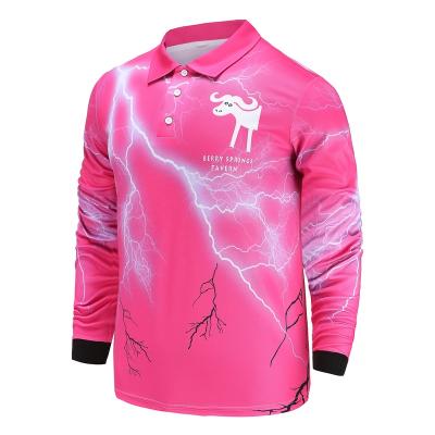 China wholesale E-gloss Anti-wrinkle football wear customized sublimation mens long sleeve polo shirts for sale