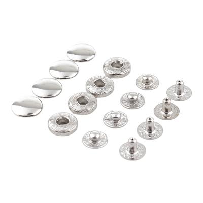 China Supply 8mm688# Stainless Steel Snap Button Flat Children's Clothing Snap Fastener Nickel Free Metal Rustproof White Button for sale