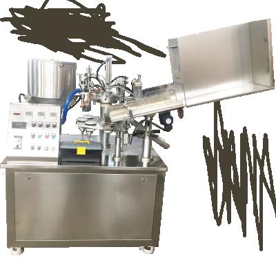 China Fully Automatic Super Glue Tube Small Food Paste Silicone Grease Oil Filling Sealing Machine Line for sale