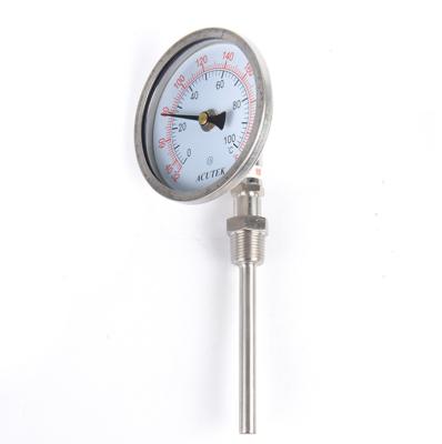 China 304 Stainless All Stainless Steel Thermometer WSS411W Bimetal Pipeline Thermometer For Boiler Industry for sale