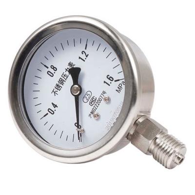 China Stainless Steel 316L Pressure Gauge Vacuum Oil Pressure Hydraulic Oxygen Meter for sale