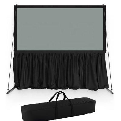 China View 100 Inch Quick Fold Projector Screen with Stand Indoor Outdoor Cinema Portable Rear Projection Screen Kit for sale