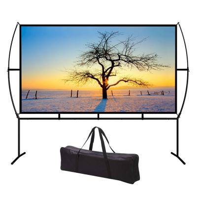 China Tripod Factory Projector Screen With Stand Foldable Portable 120 Inch Projection Screen Double Sided Indoor Outdoor Cinema for sale