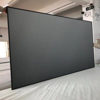 China Frame Xinjieke 100inch 16:9 PET Crystal ALR Screen Ultra Short Throw Projector Screen For 4K Ultra HD Wall Mount Fixed Frame Screen for sale