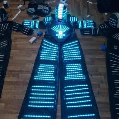 China Sets RGB Change Color LED Robot Costume Nightclubs Party LED Dress Up Light Suits LED Robot Costume Kryoman David Robot Dance Wear for sale