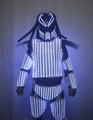 China White Luminous Armor Nightclub Bar Singer Dancer Costume Technology Parade Space Warrior Robot Dance Costume Stage Show Wear Sets for sale