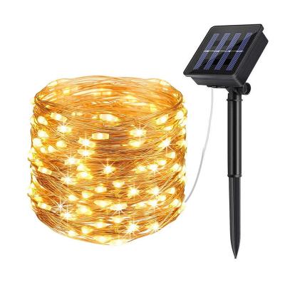 China Fairy Lights Waterproof 8 Modes 40FT 100 LED Solar Fairy Lights Outdoor for Garden Patio Door Yard Party Wedding Warm White for sale