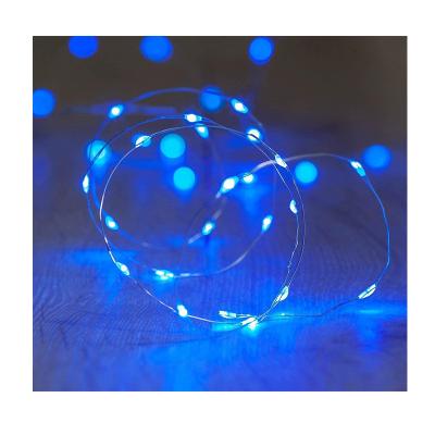 China 50 LED Twinkle Fairy Lights Blue 16.4Ft Christmas Lights Battery Operated Fairy Lights Indoor Decorative For Bedroom Garden Home Wedding for sale