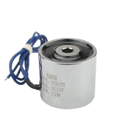 China DC12V SARY DC 12V Circular Holding Electromagnet LY-2825 Holding Force 6KG Solenoid Holding Electromagnetic Chuck for sale