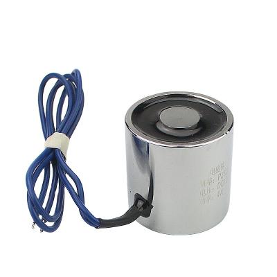 China DC12V SARY Small DC 12V Solenoid LY-2525 Round Lifting Electromagnet 8kgs Industrial Electric Holding Magnet for sale