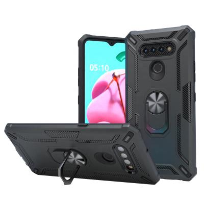 China Plastic Luxury 360 Degree Rotating Ring Holder Kickstand Cover Shockproof Mobile Phone Case For LG K51S/K41S for sale