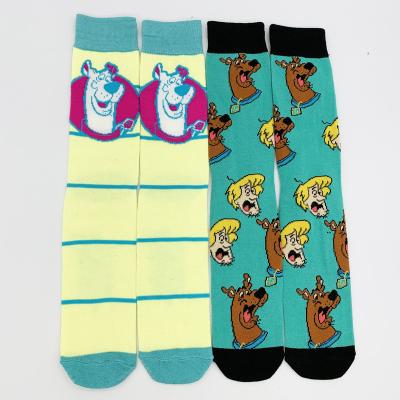 China 2021 Fashion Autumn Winter New Cartoon Dog Antibacterial Animal Funny Series Knitted Socks Men's Crew Cartoons Cotton Personalized Happy Socks for sale