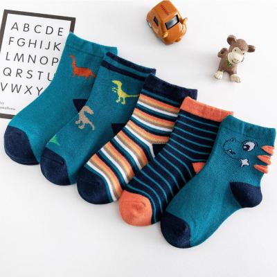 China 2021 5 Pairs Toddler Infant Winter Pattern Kids Cute Animal Soft Thick Organic Cotton Sporty Socks Grow Warm Baby Crew Socks for sale