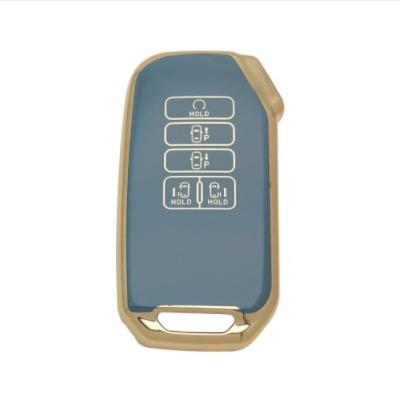 China High Quality TAIJS Factory Gold Edge Car Key Cover Shell TPU Auto Key Case For KIA 5buttons for sale