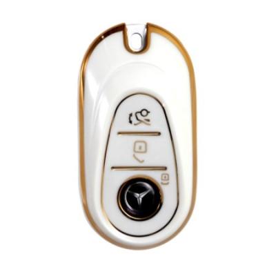 China TAIJS Factory High Quality Gold Edge Car Key Cover Shell TPU Auto Key Case For Mercedes-Benz S Class S400L S450L for sale