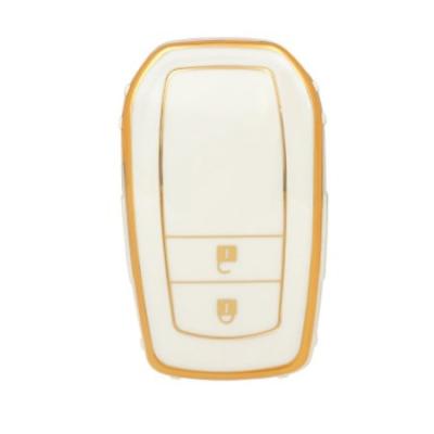 China Factory New Style Taijs TPU Car Key Cover Gold Edge TPU Rubber Auto Key Case For Toyota Corolla Camry Prado Highlander for sale