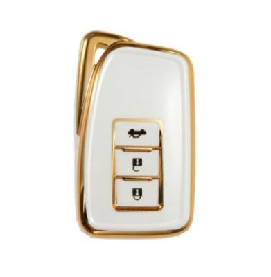 China TAIJS Factory Sales Gold Edge Car Key Cover Shell TPU Auto Key Case For LEXUS ES200 UX260H for sale