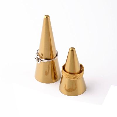 China Metal High-Grade Conical Ring Display Metal Rack Cone Decoration Stand Jewelry Display Ring Storage Rack for sale