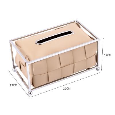 China Luxury Amazon Hot Selling High-end Leather Tissue Box  Car Home Decoration Paper Towel Bag for sale