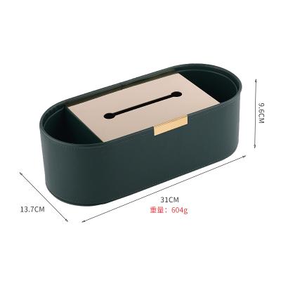 China Modern Factory exports home decor leather stainless steel tissue boxes Desktop Tissue Box for sale