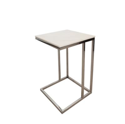 China Home Furniture (Other) Rock Plate C Side Table Luxury Living Room Adjustable Side Table Stainless Steel Marble End Table Base for sale