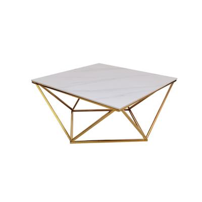 China Modern Gold Adjustable View Furniture Center Table Living Room Coffee Table (Other) Side Table Set Marble Top Living Room for sale