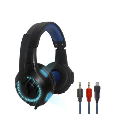 China Gaming Headband Wired Earphone With Mic Adjustable Headband Gaming Headset With LED Light For PS4/PC Computer for sale