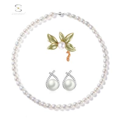 China Anti-allergic Indian Bridal Wedding Pearl Necklace Jewelry Sets for sale