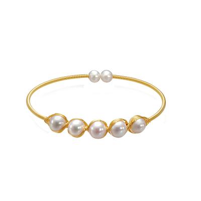 China FASHIONABLE Charm 14K Gold Plated Freshwater Pearl Bracelet for sale