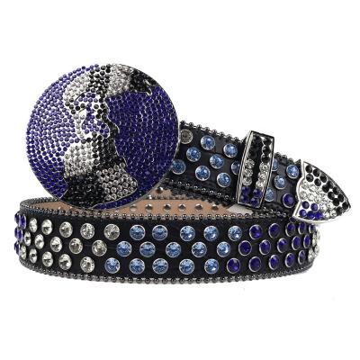 China Can Do To Kid World Belt World Series Fashion Belt Black And Blue Rhinestone Bling Bling World Buckle Belt As Well MACWAVE The New Large for sale