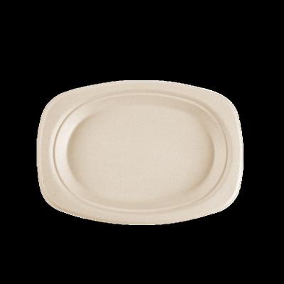 China Medium Oval Disposable Dish Disposable Paper Dishes Biodegradable White Dish for sale